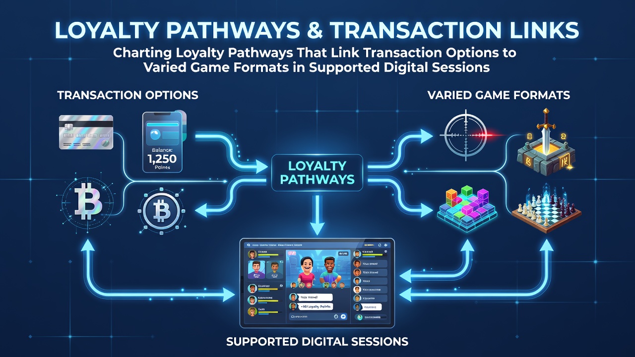 Diagramm zu Loyalitätspfaden und Transaktionsoptionen in digitalen Spielsessions