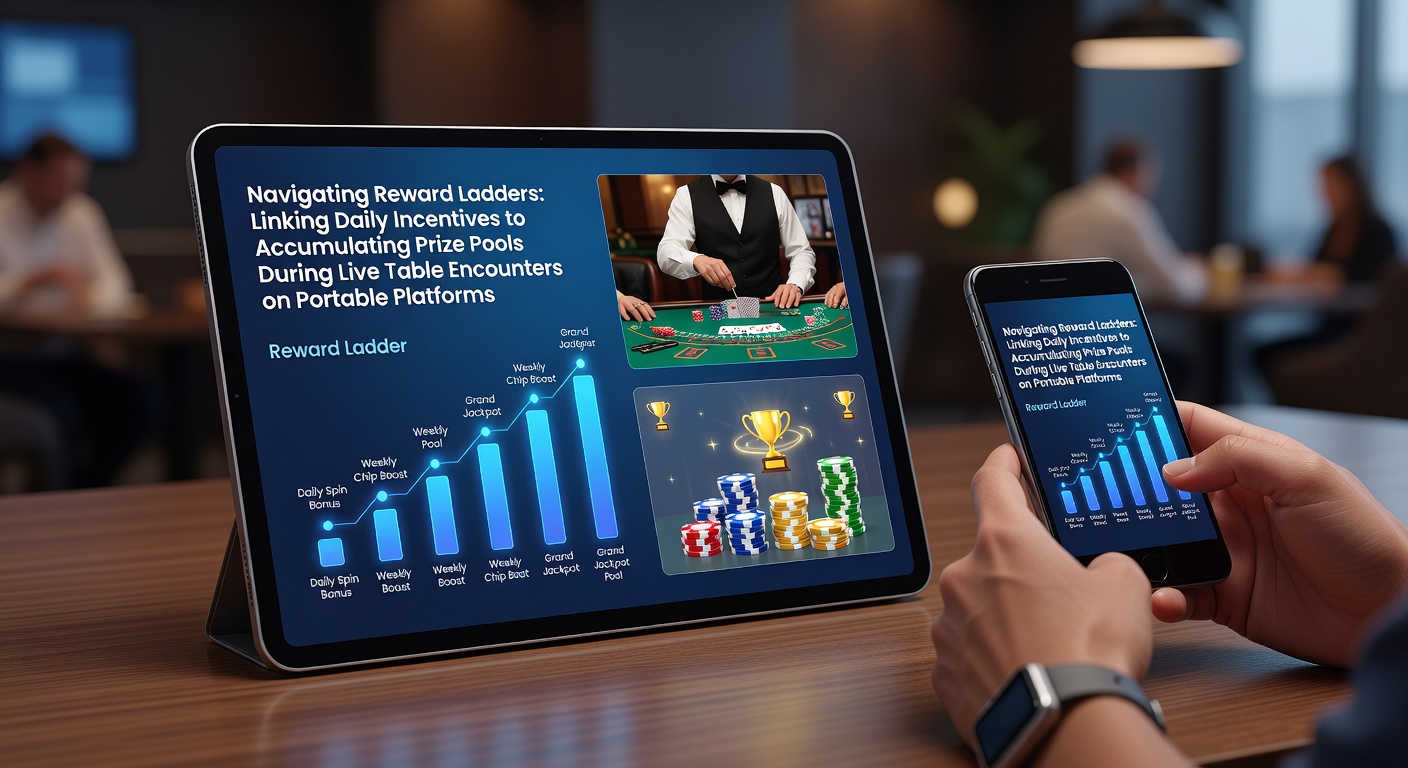 Mobile Live-Tisch-Setup mit Belohnungsanzeige und Preispool-Tracker auf Smartphone